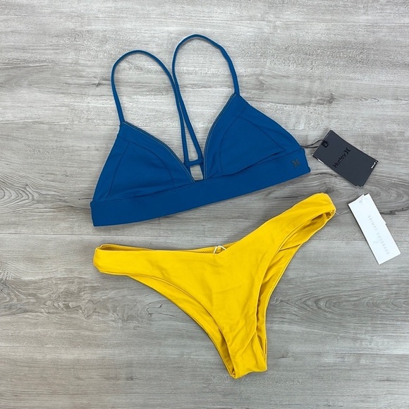 ☀️HURLEY☀️RIP CURL☀️ Q/D BRALETTE PREMIUM SURF HI LEG PANT BIKINI SET - Picture 3 of 14